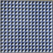 Yin Yangs Dark Blue by Monkey 7.5"x7.5" 900 squares 30x30 printed and perforated by Monkey